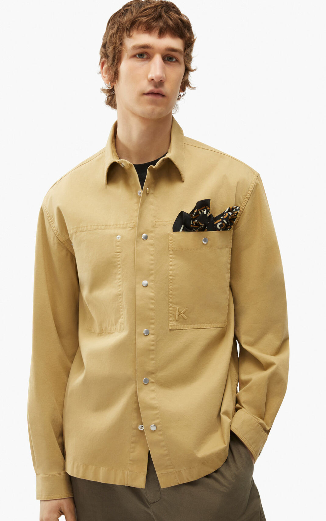 Kenzo Overshirt Camisa Hombre Marrones | 6458701-OF